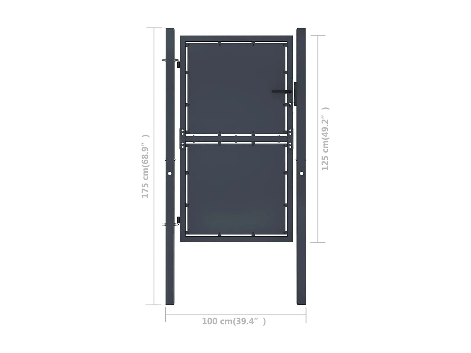Portail de jardin Acier 100x125 Anthracite