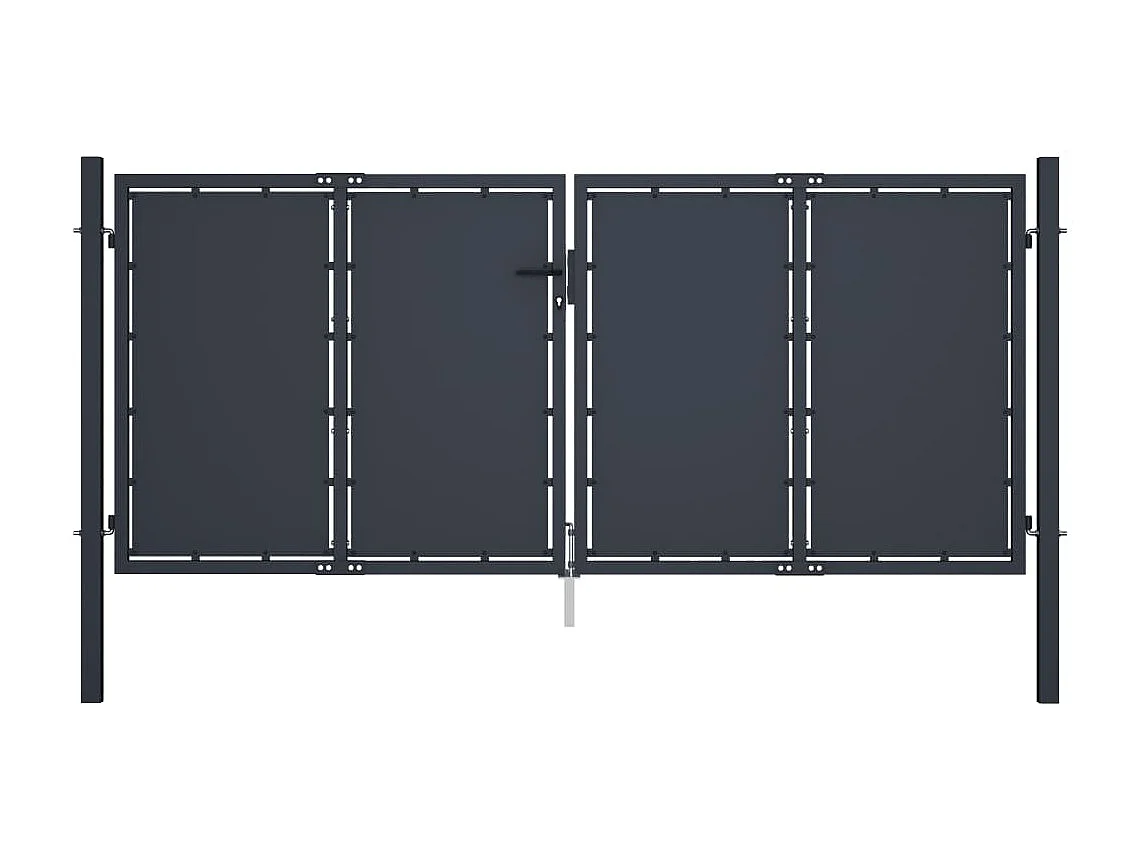 Portail de jardin Acier 300x125 Anthracite