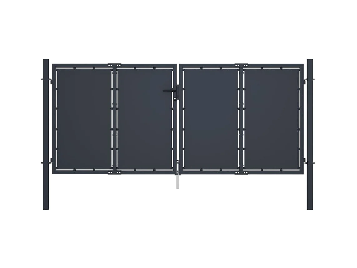 Portail de jardin Acier 300x125 Anthracite