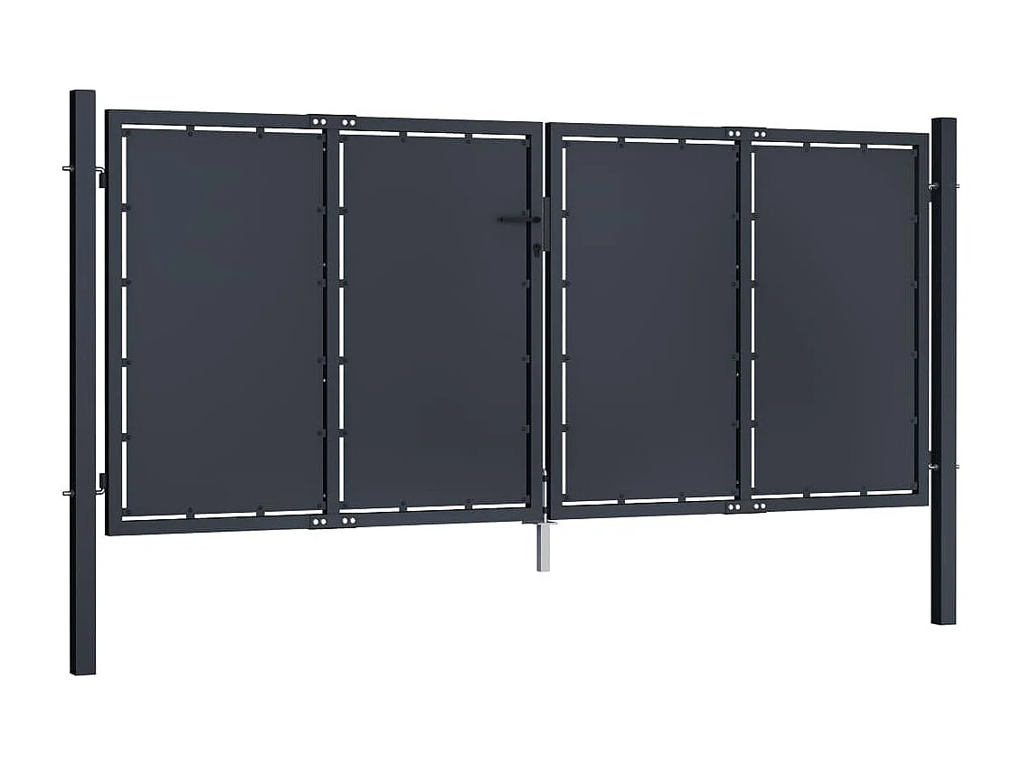 Portail de jardin Acier 300x125 Anthracite