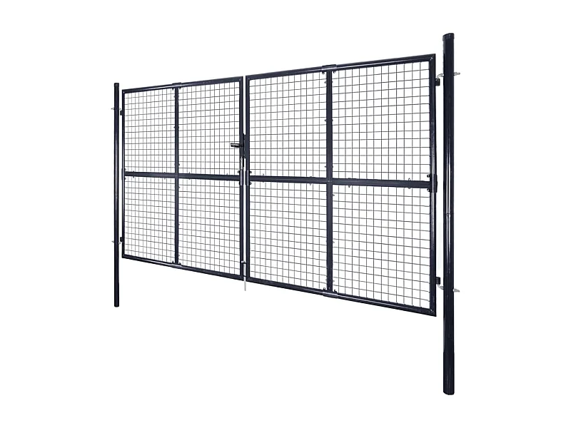 Portail en maille de jardin Acier galvanisé 289x175 Gris