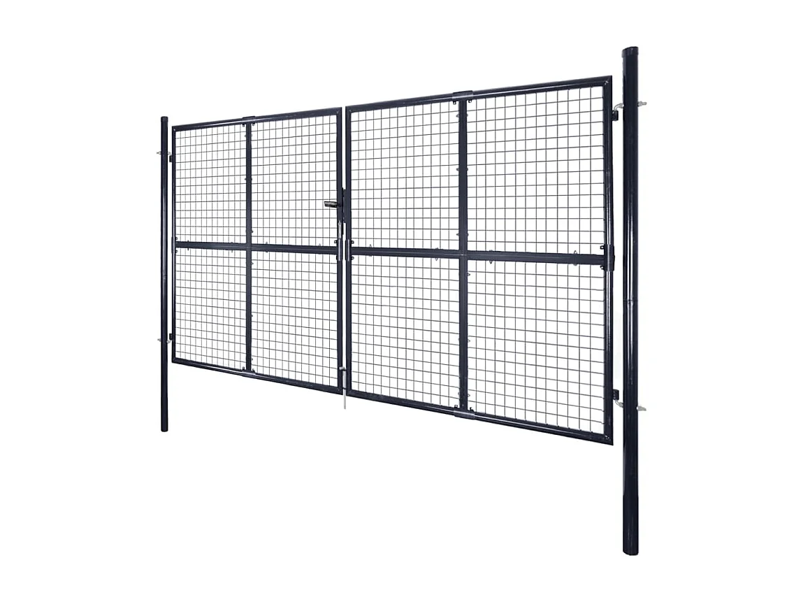 Portail en maille de jardin Acier galvanisé 289x175 Gris