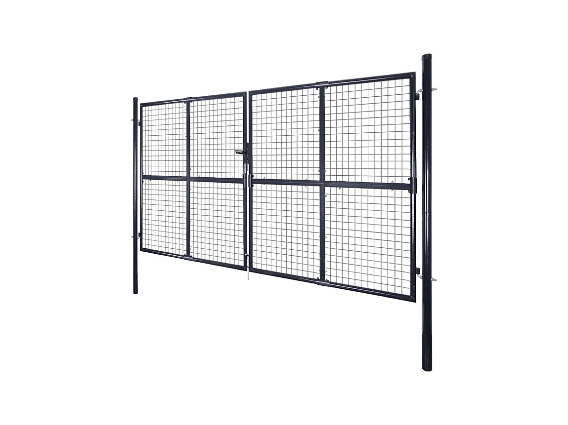 Portail en maille de jardin Acier galvanisé 289x175 Gris