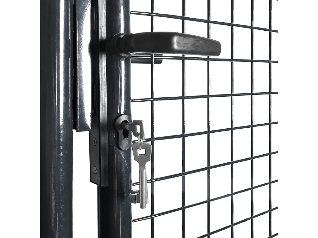 Portail en maille de jardin Acier galvanisé 85,5x100 Gris