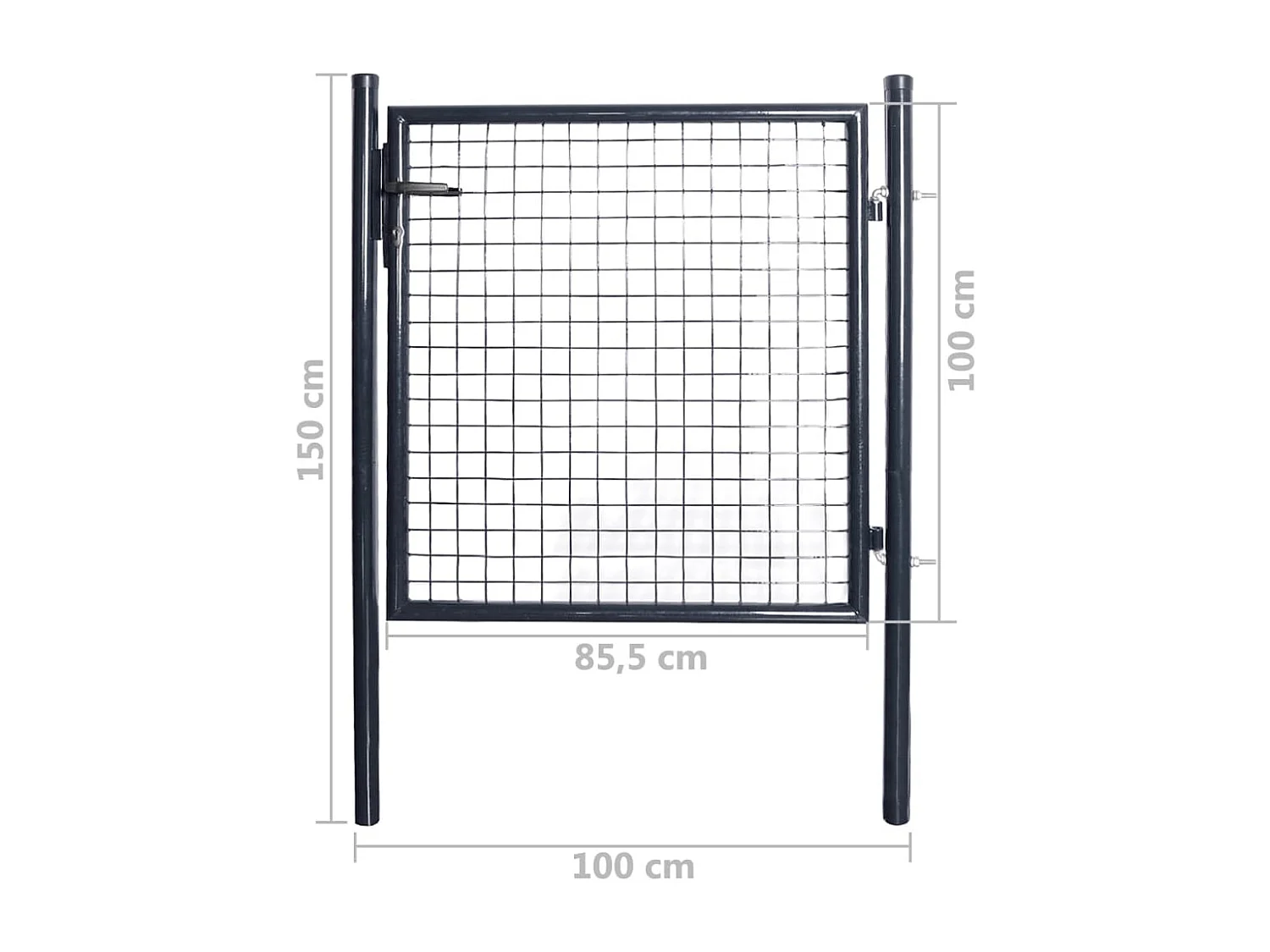 Portail en maille de jardin Acier galvanisé 85,5x100 Gris