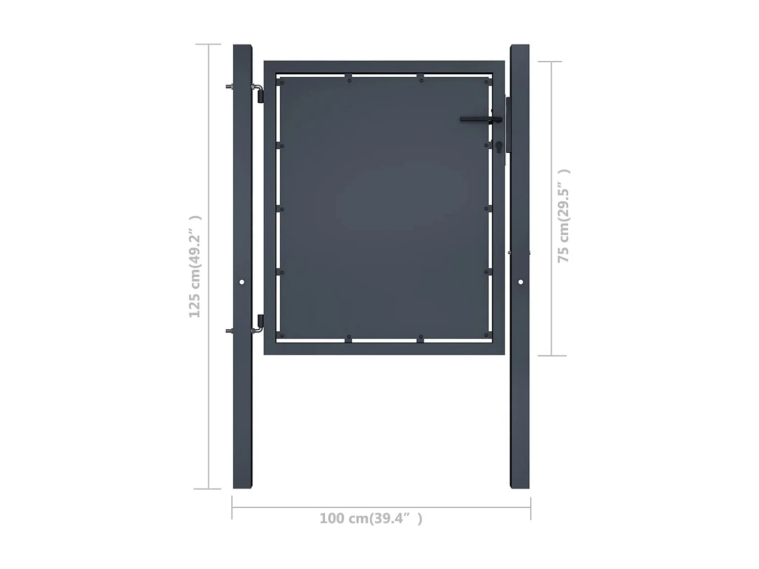 Portail de jardin Acier 100x75 Anthracite