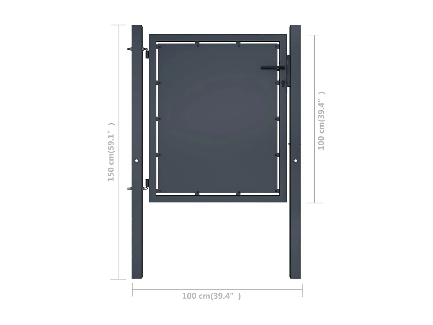 Portail de jardin Acier 100x100 Anthracite