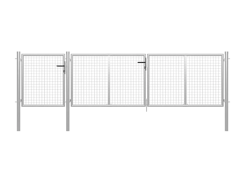 Portail de jardin Acier 400x75 Argenté