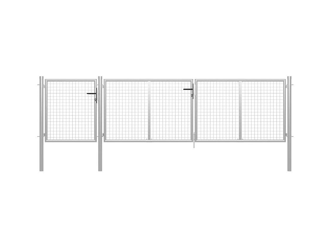 Portail de jardin Acier 400x75 Argenté
