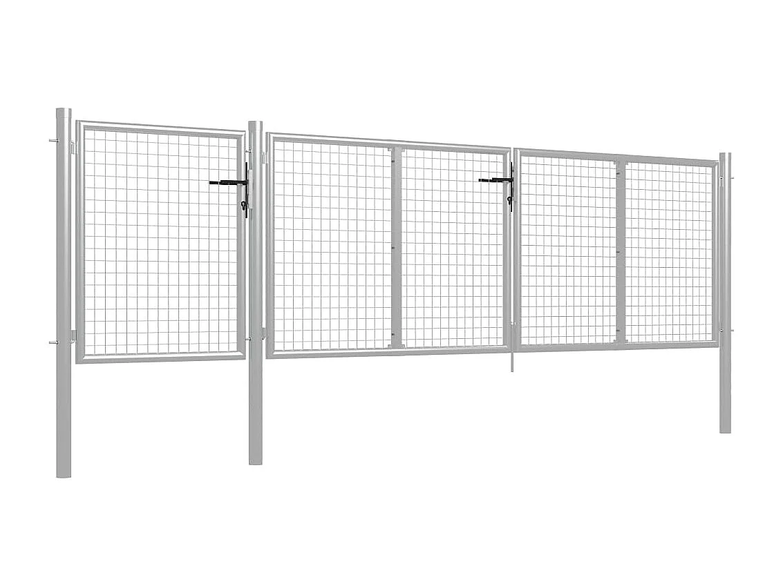 Portail de jardin Acier 400x75 Argenté