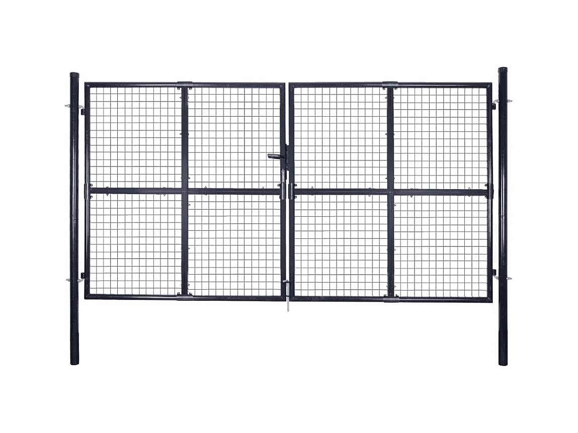 Gaaspoort 289x200 cm gegalvaniseerd staal grijs