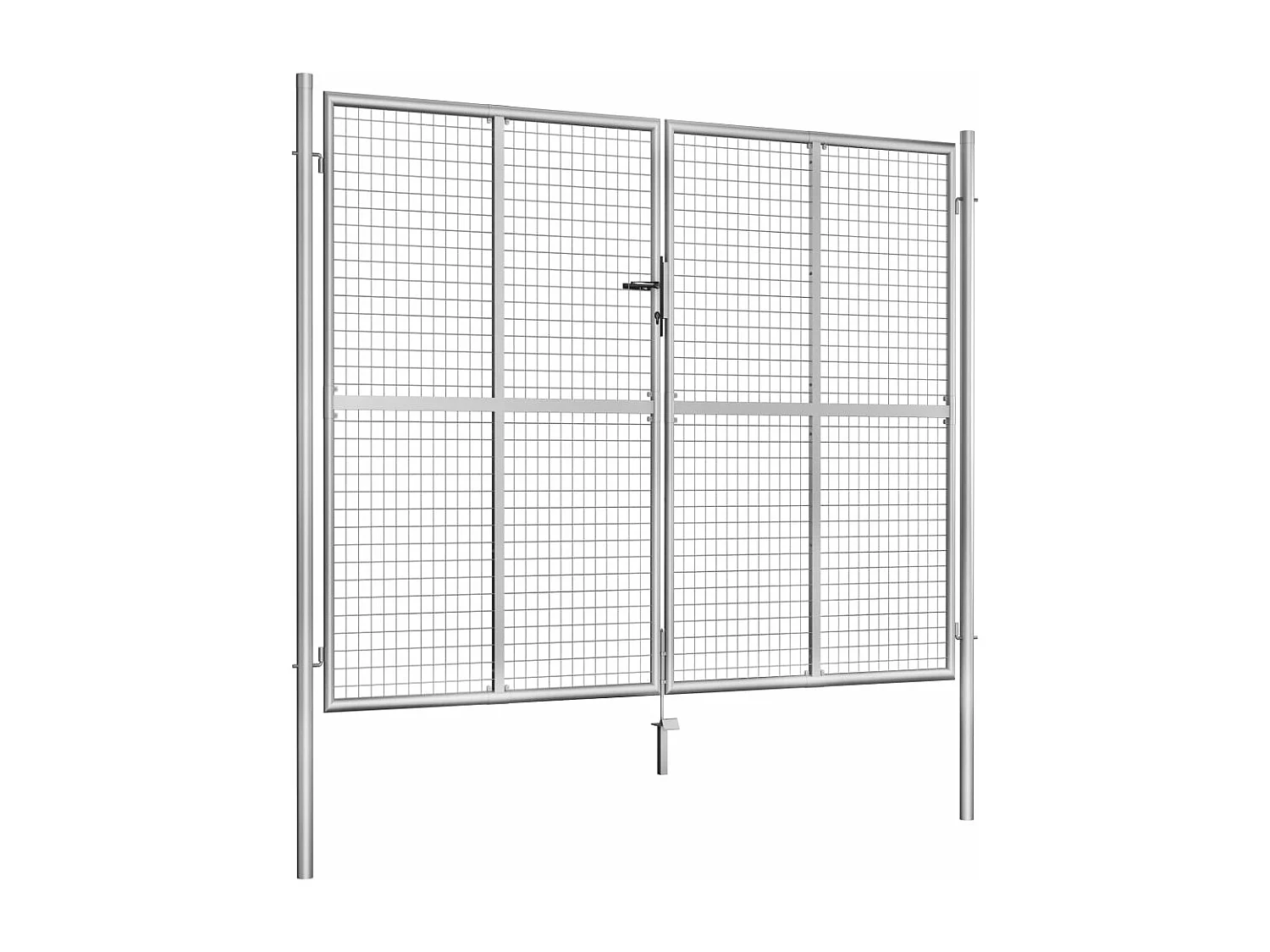 Porte de jardin Acier galvanisé 306x250 Argenté