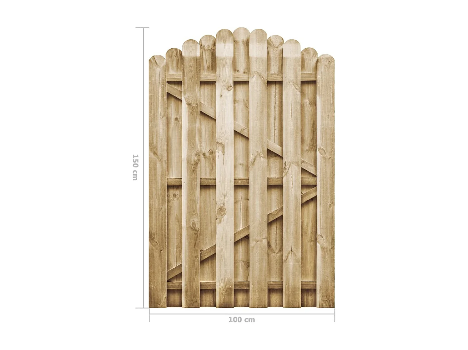 Portail de jardin Bois de pin imprégné 100x150