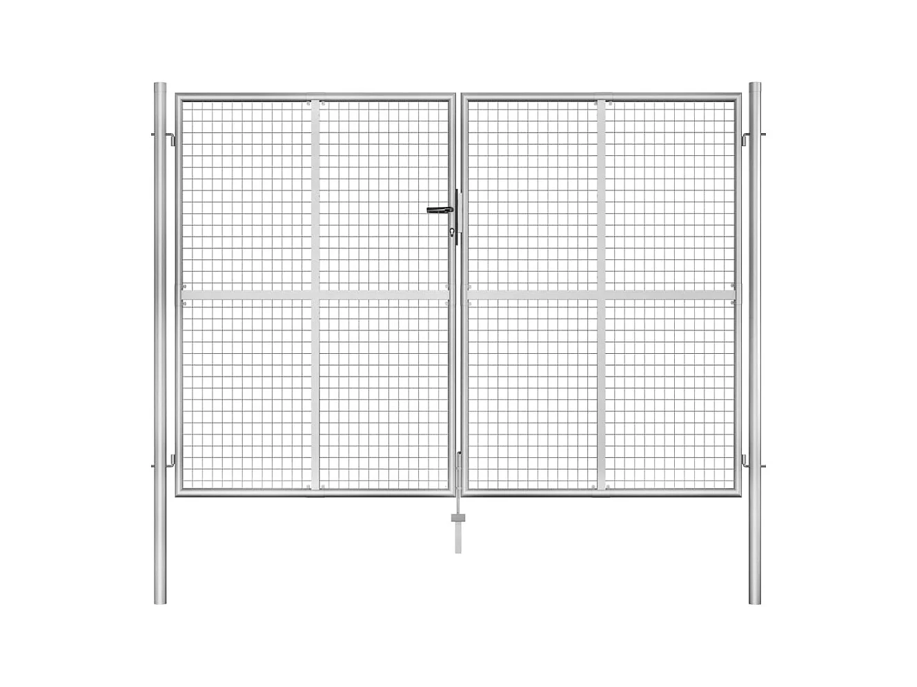 Porte de jardin Acier galvanisé 306x225 Argenté