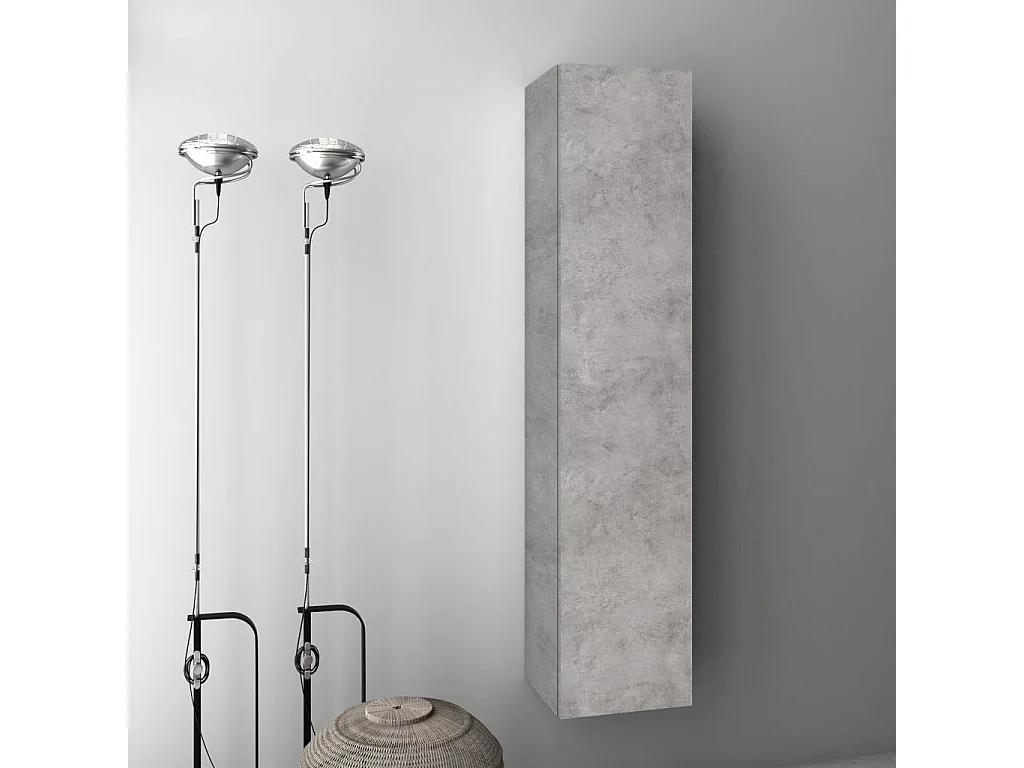 Colonne de salle de bain mélaminé effet béton Malo L 34cm
