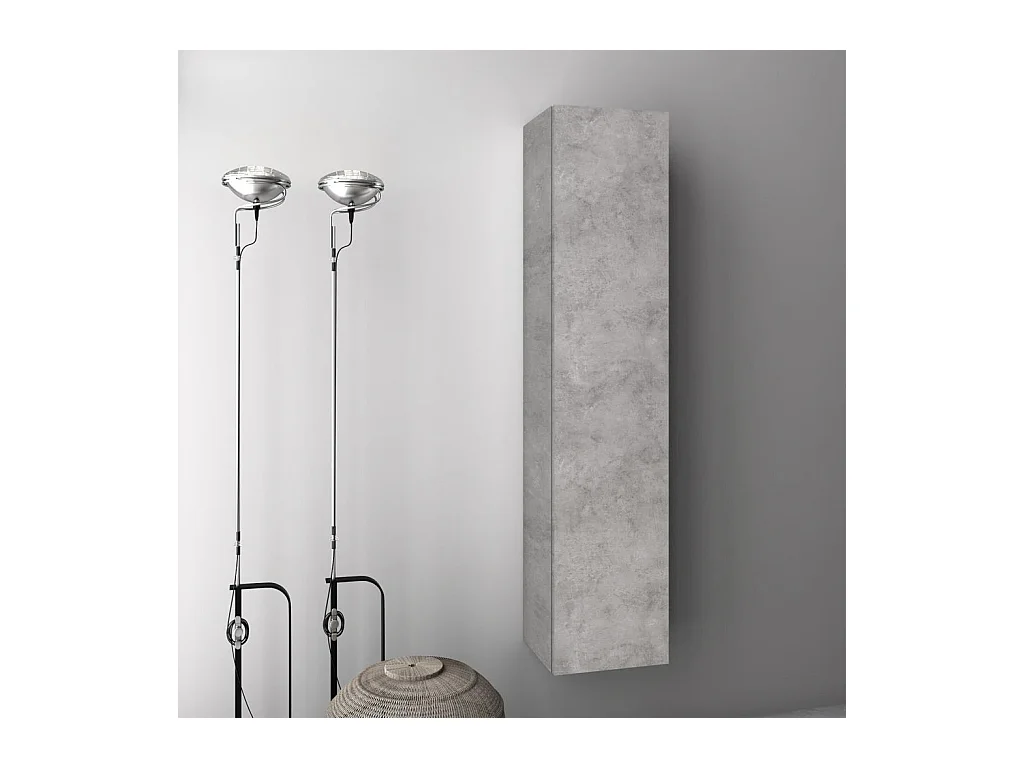 Colonne de salle de bain mélaminé effet béton Malo L 34cm