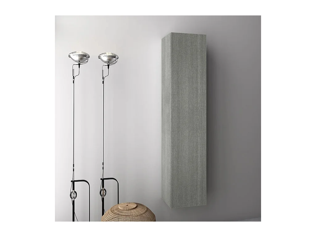 Colonne de salle de bain mélaminé gris Malo L 34cm