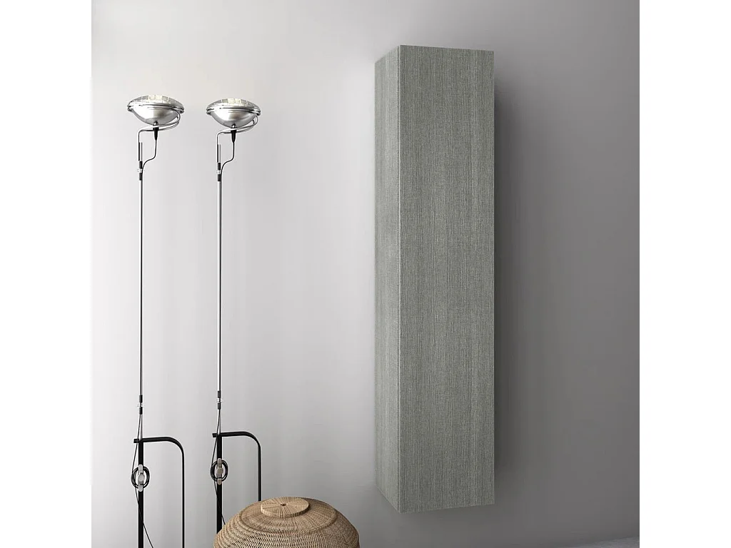 Colonne de salle de bain mélaminé gris Malo L 34cm