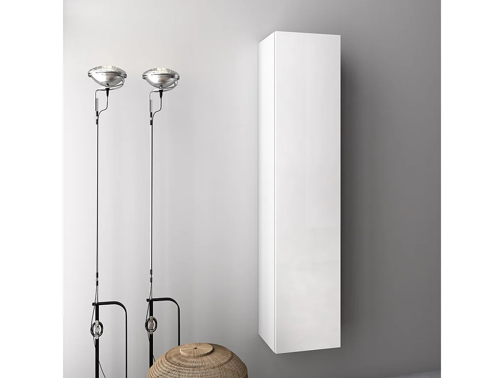 Colonne de salle de bain laqué blanc brillant Malo L 34cm