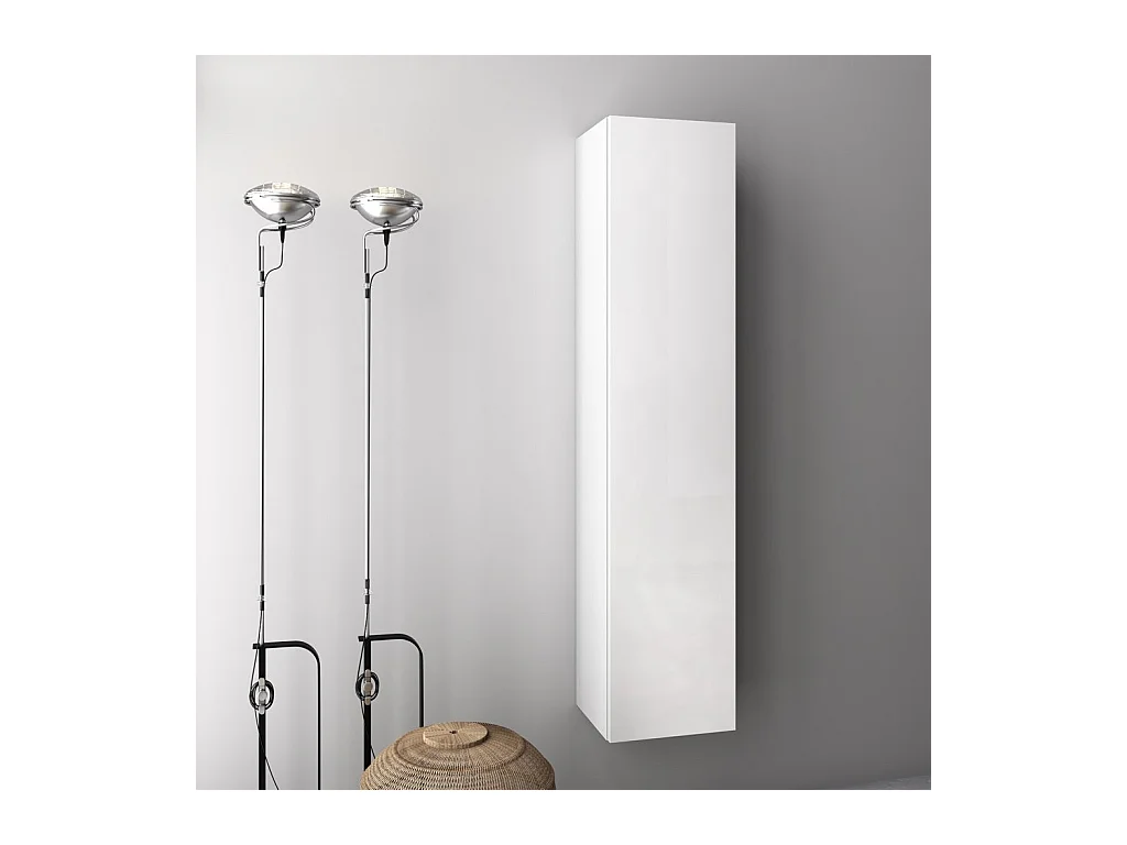 Colonne de salle de bain laqué blanc brillant Malo L 34cm