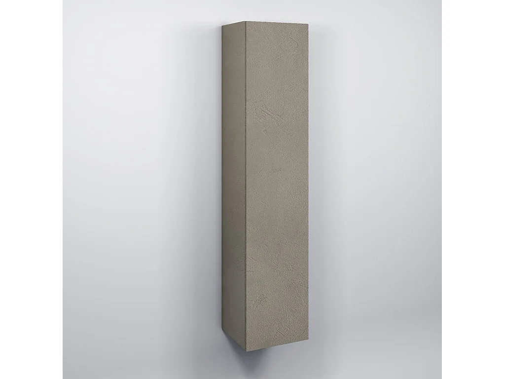 Colonne de salle de bain mélaminé taupe effet pierre Olo L 34cm
