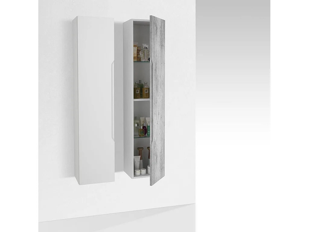 Colonne de salle de bain laqué blanc mat Selb L 35cm