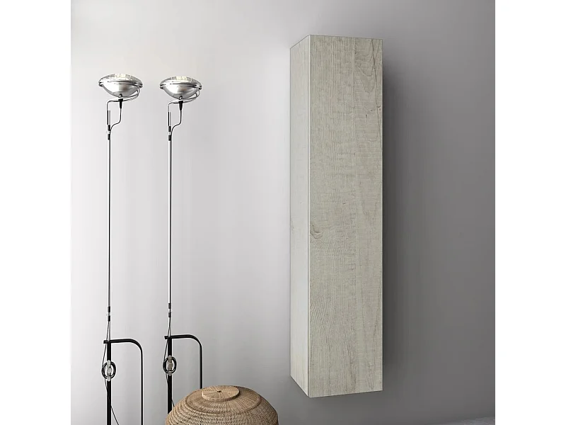 Colonne de salle de bain mélaminé gris clair Malo L 34cm