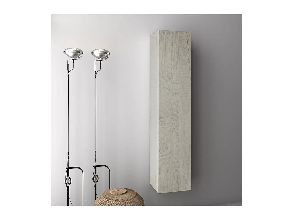 Colonne de salle de bain mélaminé gris clair Malo L 34cm