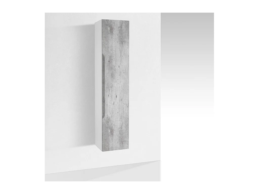 Colonne de salle de bain laqué blanc et effet béton Selb L 35cm