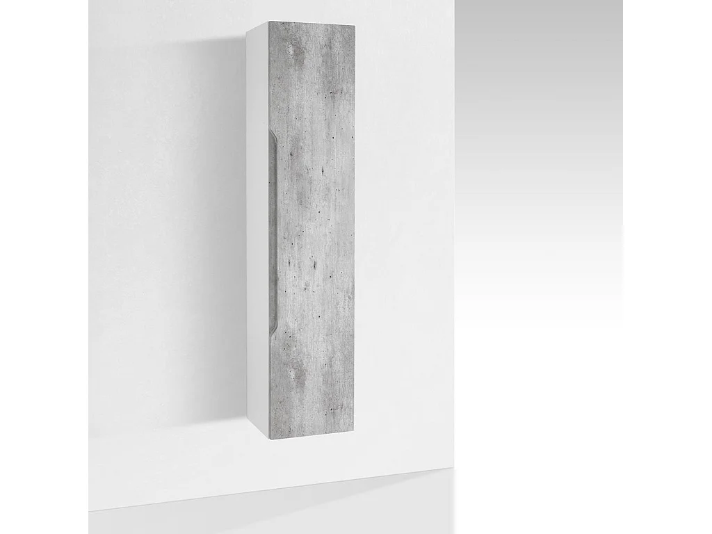 Colonne de salle de bain laqué blanc et effet béton Selb L 35cm