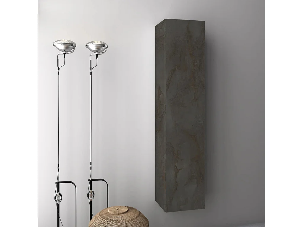 Colonne de salle de bain mélaminé gris oxyde Malo L 34cm