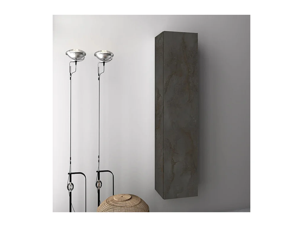 Colonne de salle de bain mélaminé gris oxyde Malo L 34cm
