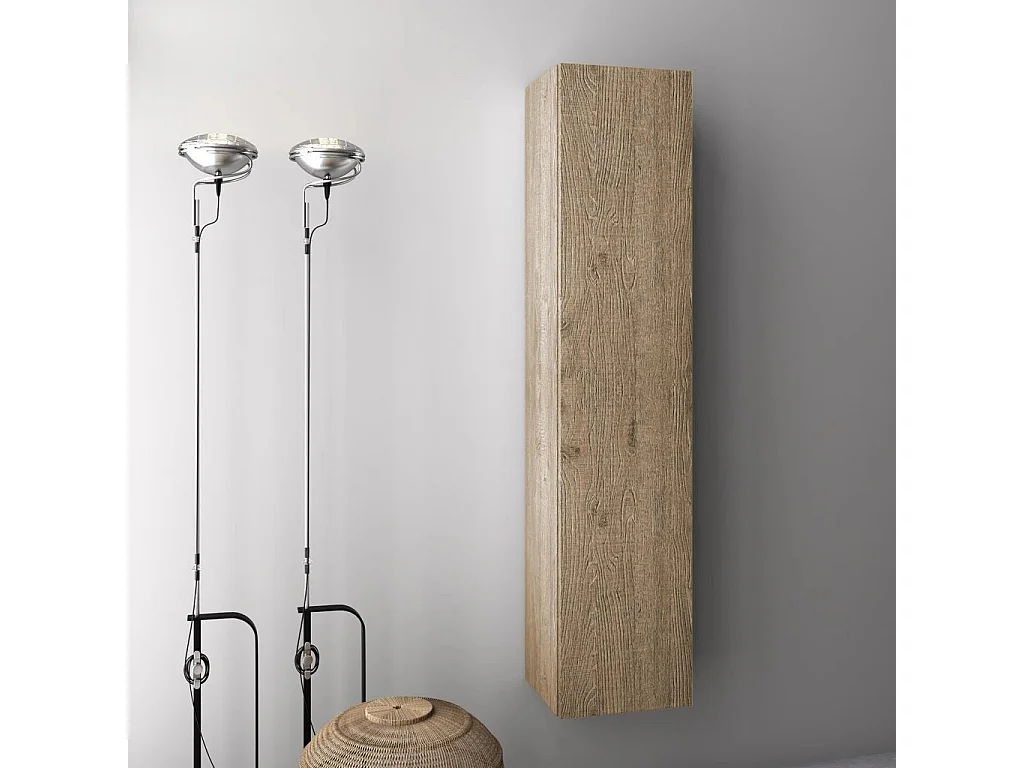 Colonne de salle de bain mélaminé chêne clair Malo L 34cm