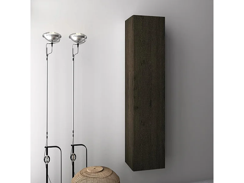 Colonne de salle de bain mélaminé marron foncé Malo L 34cm