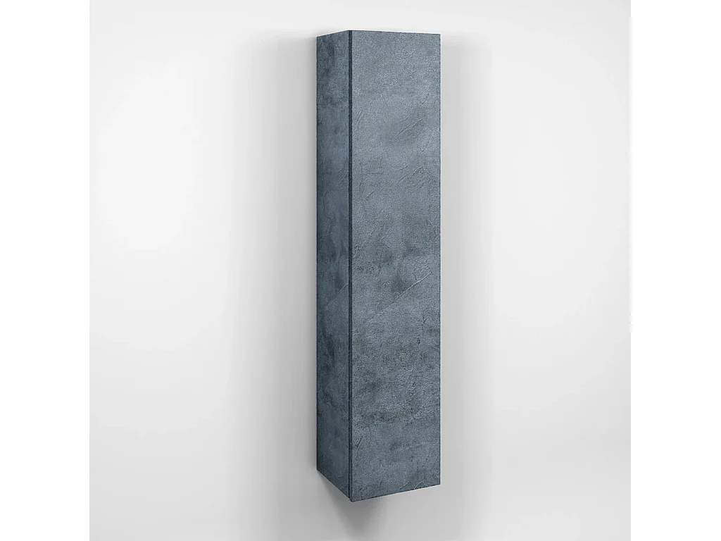 Colonne de salle de bain mélaminé bleu effet pierre Olo L 34cm