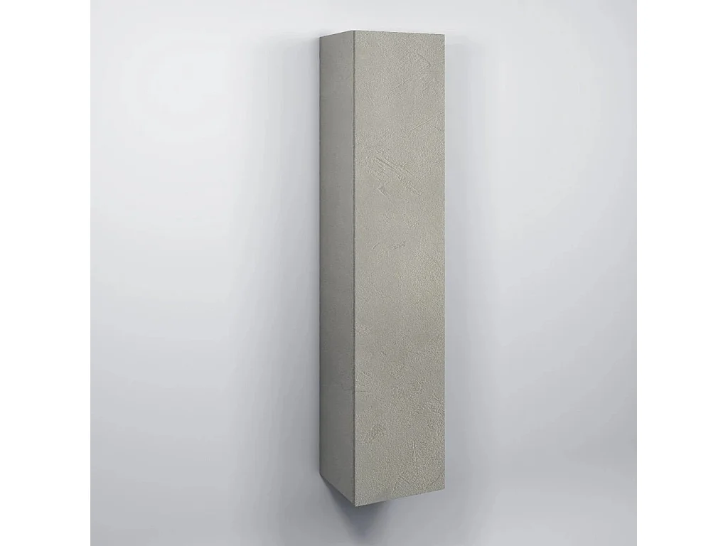 Colonne de salle de bain mélaminé blanc effet pierre Olo L 34cm