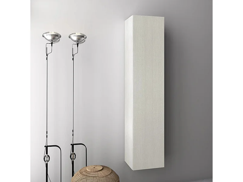 Colonne de salle de bain mélaminé blanc Malo L 34cm
