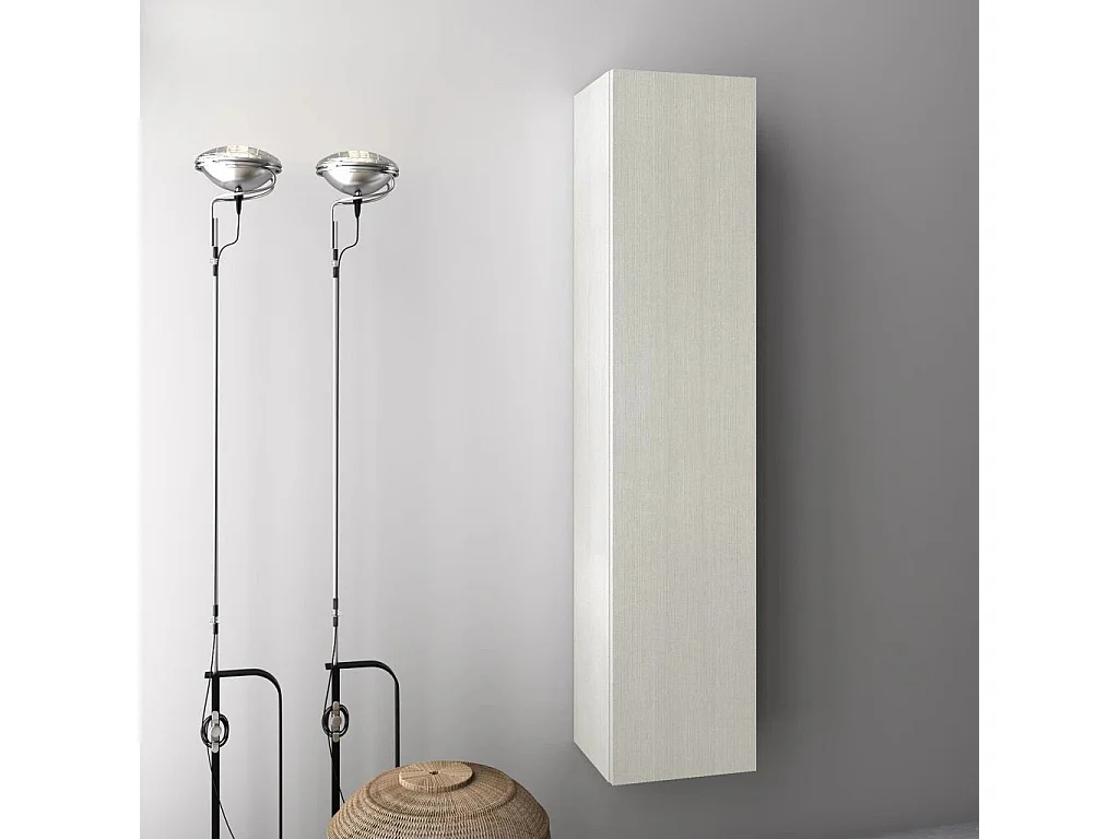 Colonne de salle de bain mélaminé blanc Malo L 34cm