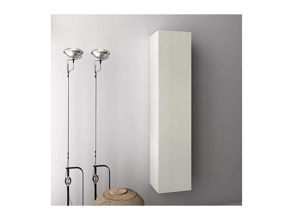 Colonne de salle de bain mélaminé blanc Malo L 34cm