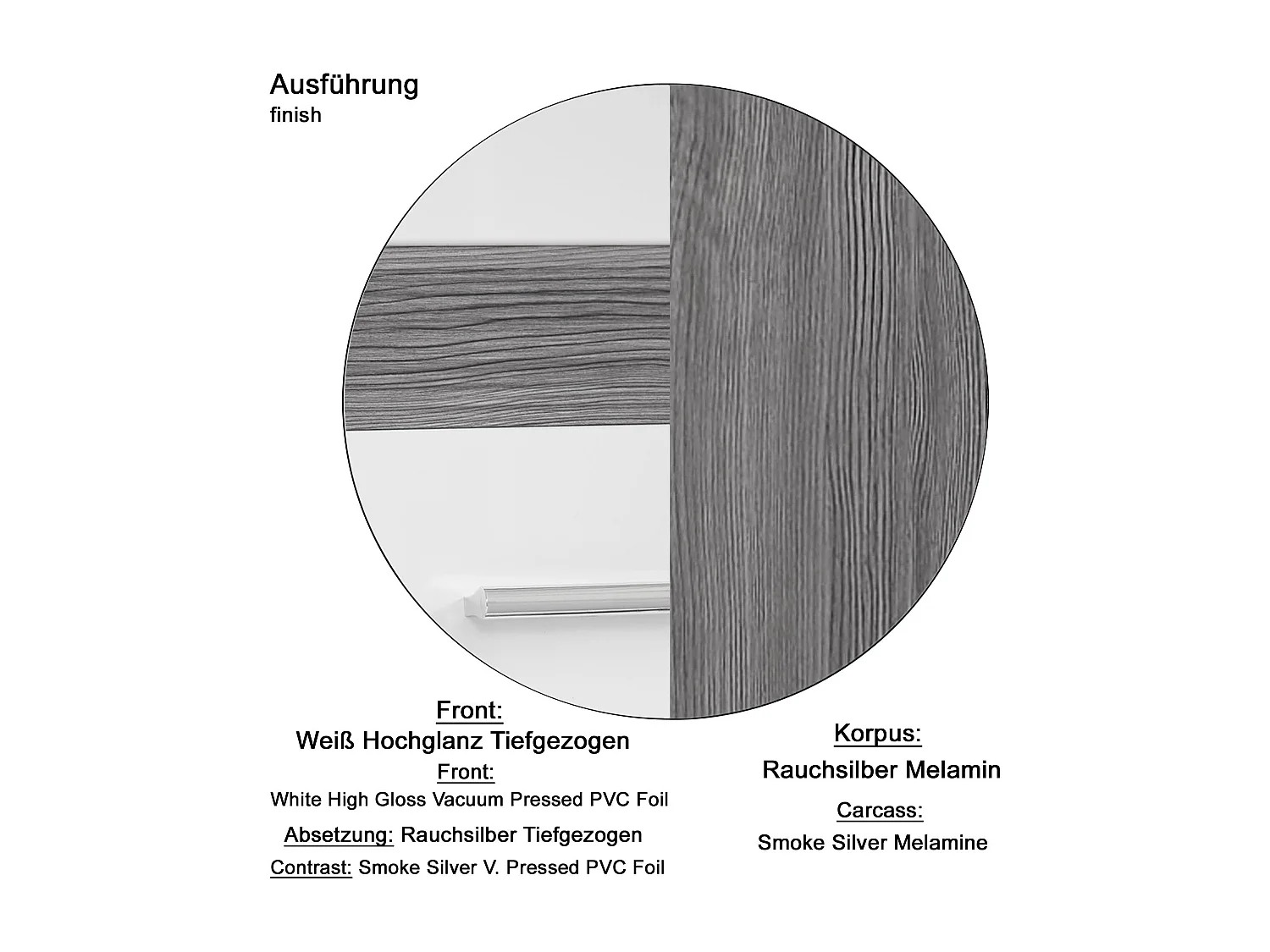 Colonne salle de bain 2 portes 1 tiroir blanc brillant et chêne gris Varok 37cm