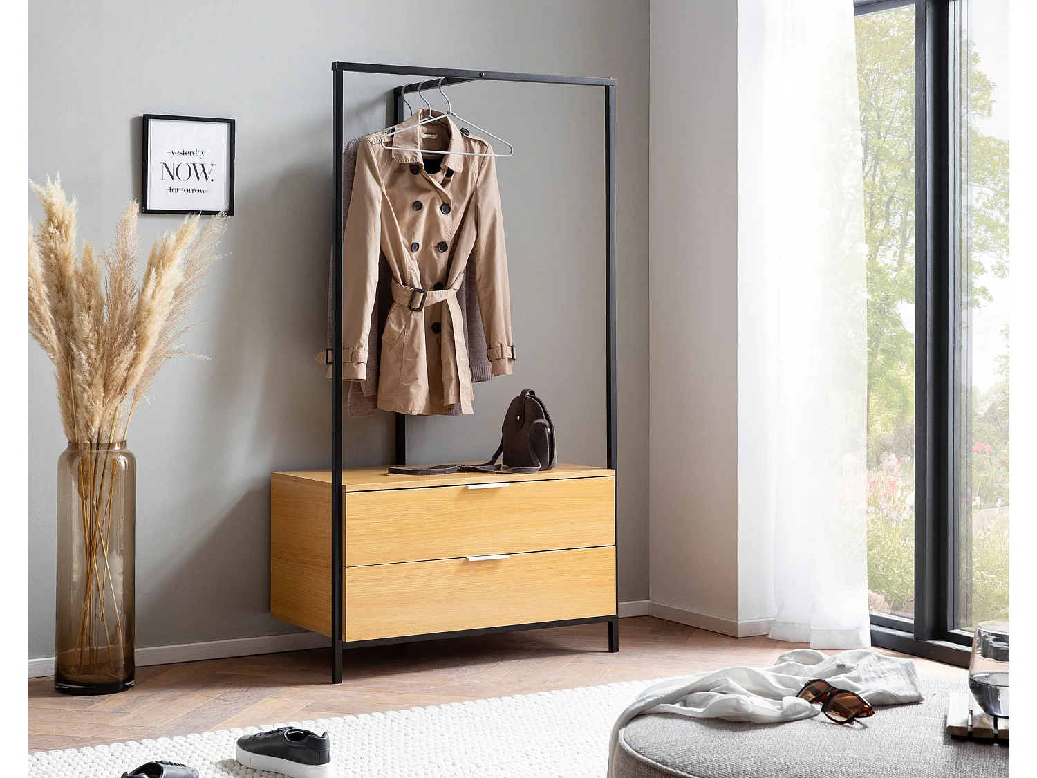 Armoire de Couloir Décor Chêne 152x85x44 cm Armoire Chaussures Vestes