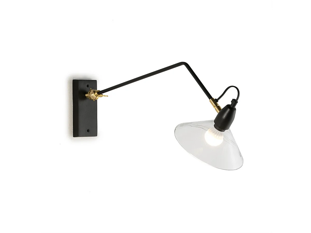 Applique murale métal noir Lami H 27cm