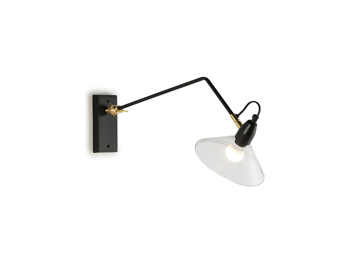 Lami zwarte metalen wandlamp H 27 cm