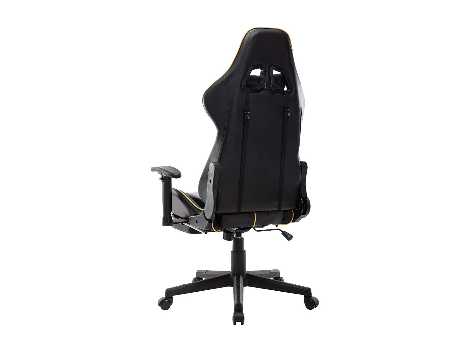 Chaise de jeu avec repose-pied Noir et doré Cuir artificiel