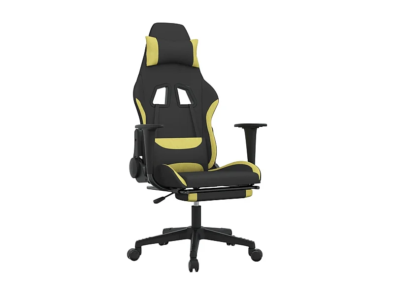 Chaise de jeu avec repose-pied Noir et vert clair