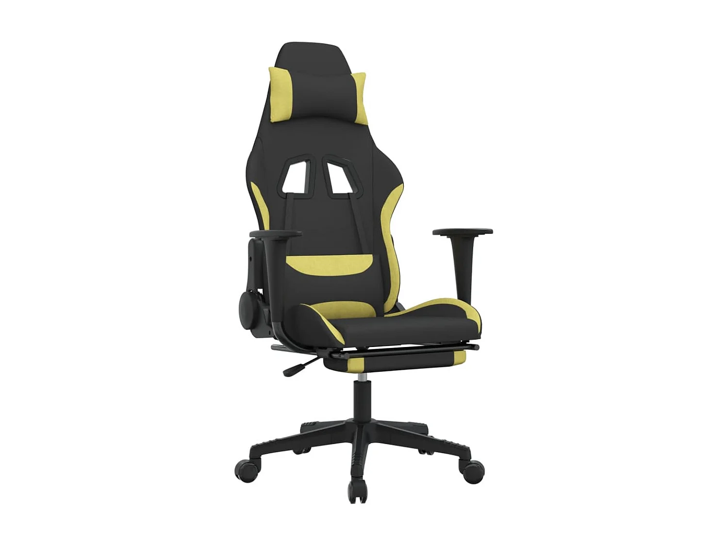 Chaise de jeu avec repose-pied Noir et vert clair