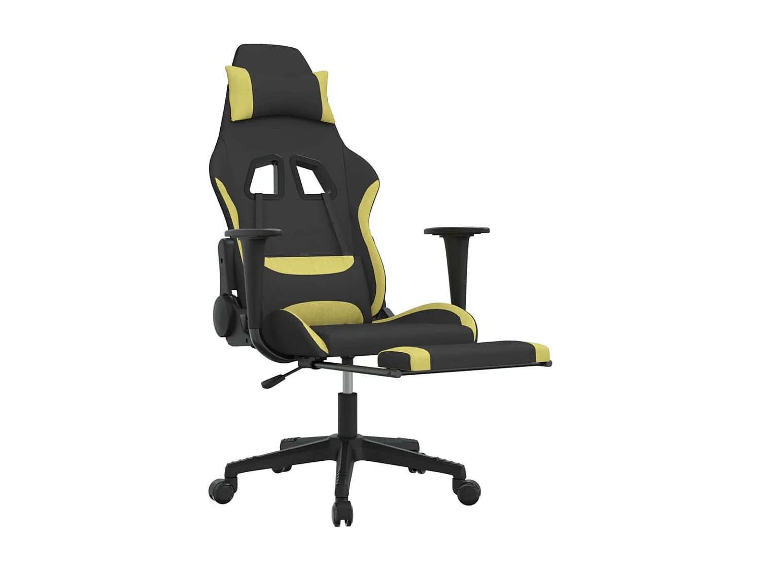 Chaise de jeu avec repose-pied Noir et vert clair