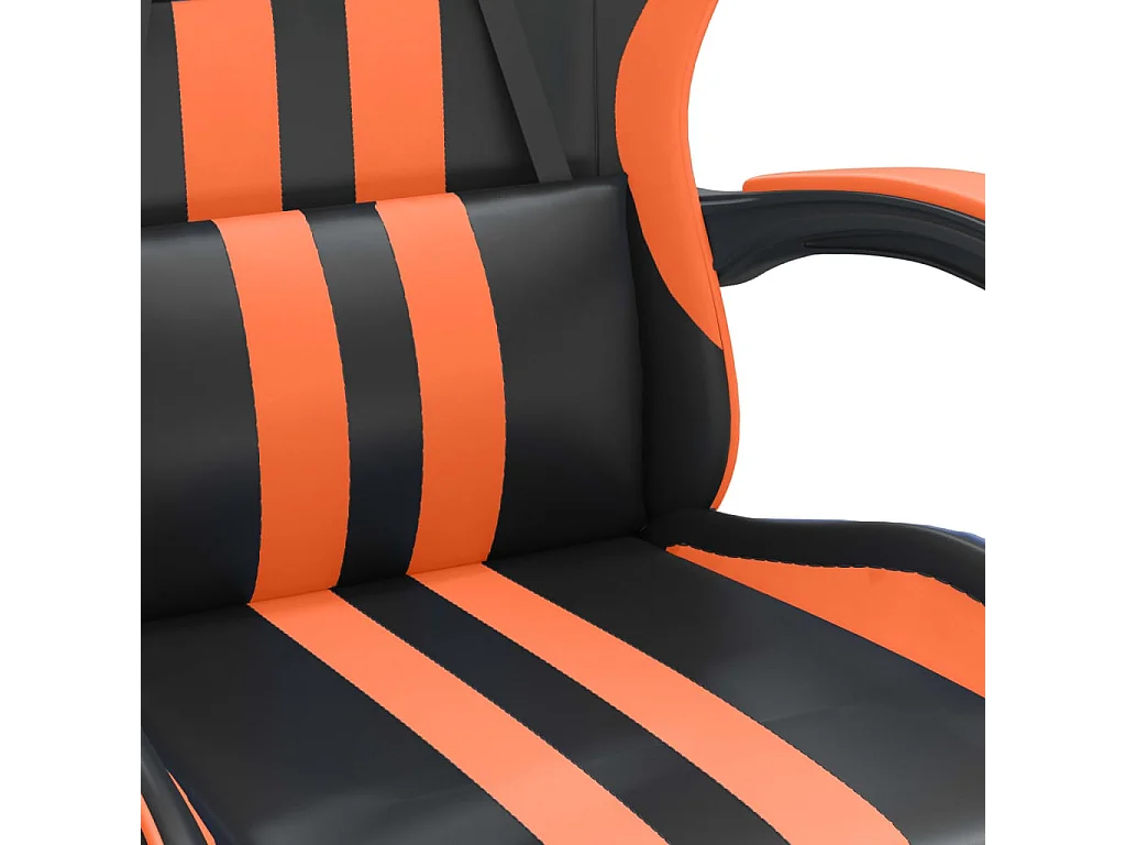 Chaise de jeu avec repose-pied Noir et orange Similicuir