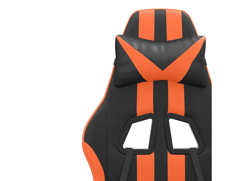 Chaise de jeu avec repose-pied Noir et orange Similicuir
