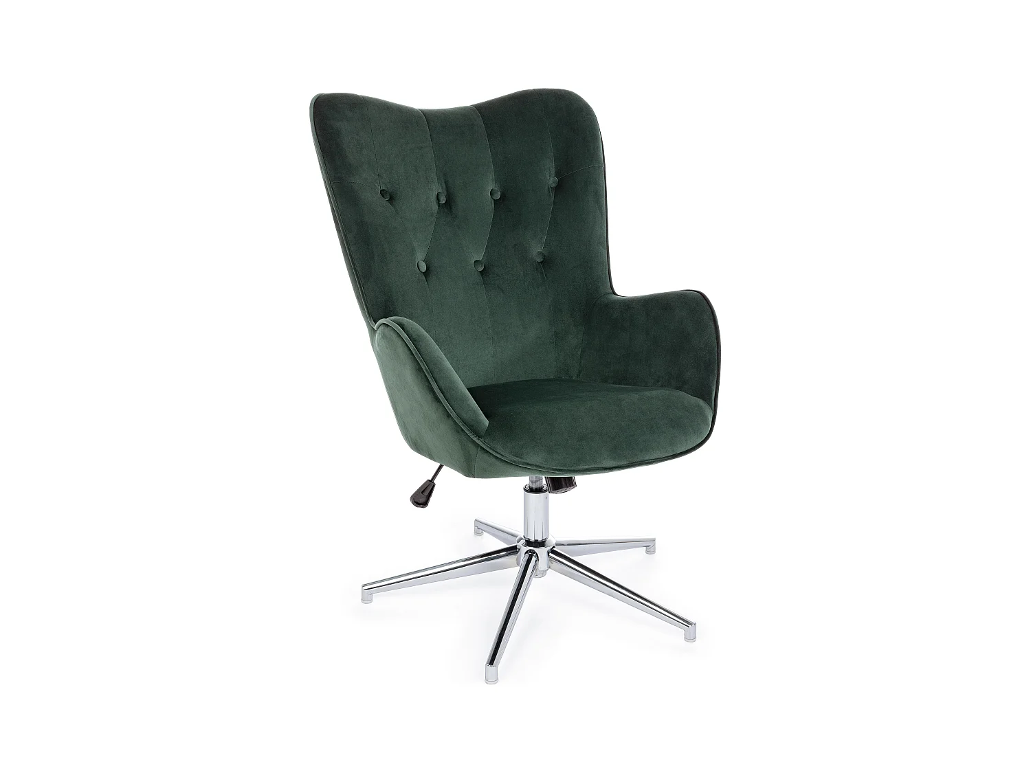 Chaise de bureau réglable en velours vert Farija